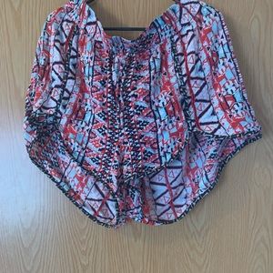 Aztec print short shorts